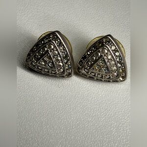 Vintage Oscar De La Renta Triangle Earrings